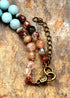 Boho Necklace, Blue Amazonite, Jasper, Labradorite and Seeds
